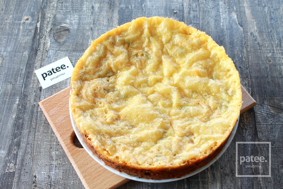 Заливной пирог с зеленым луком - Шаг 16