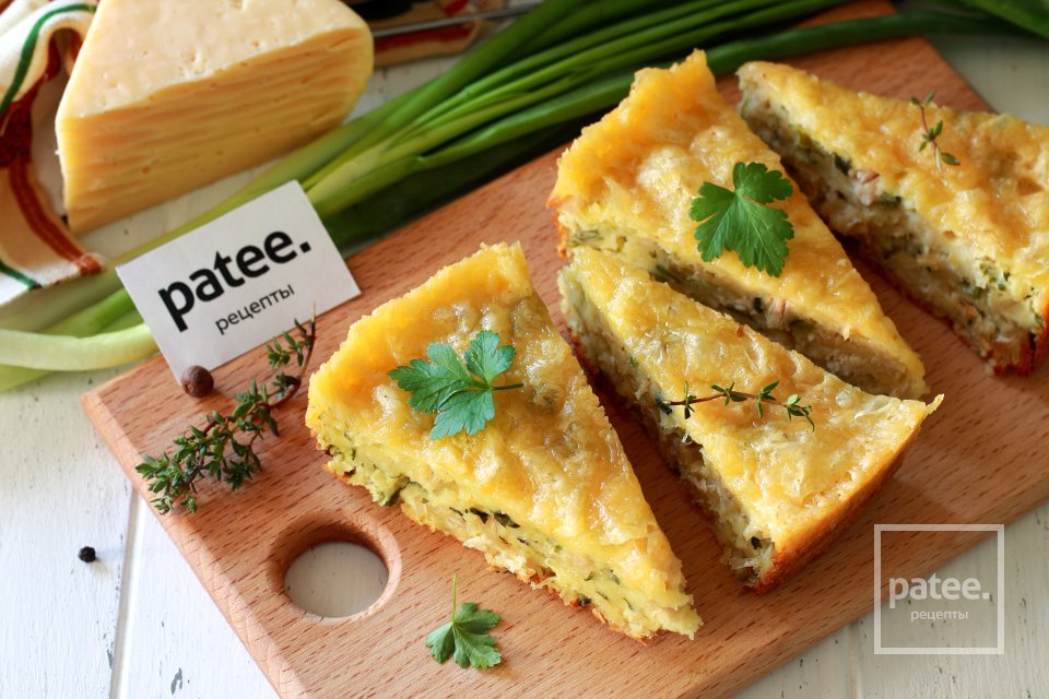 Заливной пирог с зеленым луком - Шаг 17