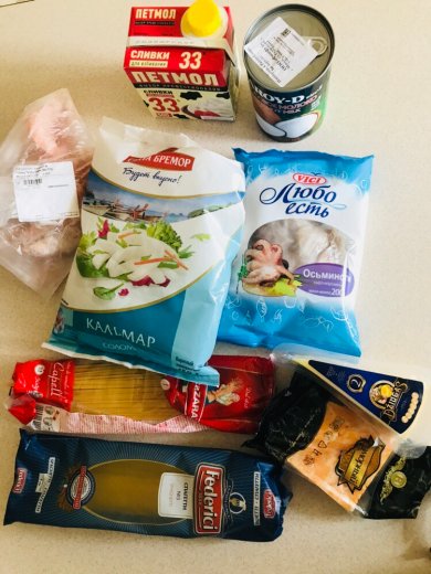 Спагетти со сливочным соусом из морепродуктов - Шаг 1