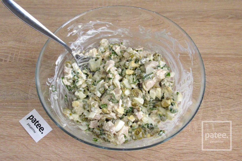 Салат с курицей и оливками - Шаг 10