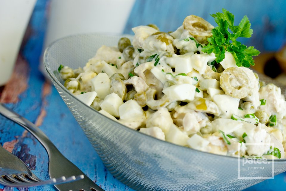 Салат с курицей и оливками - Шаг 13