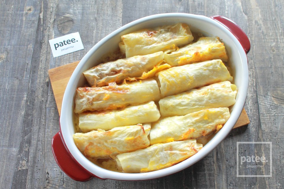 Капустные рулетики с фаршем и сыром - Шаг 17