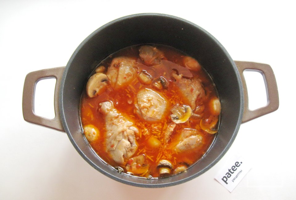 Куриные голени с грибами в кисло-сладком соусе - Шаг 10