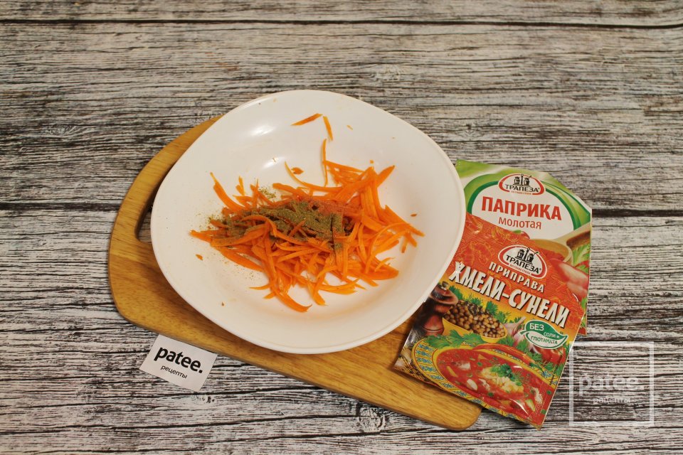 Салат из корейской моркови с куриными желудками - Шаг 4