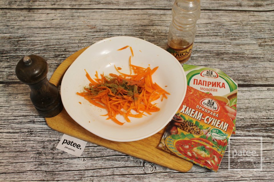 Салат из корейской моркови с куриными желудками - Шаг 6