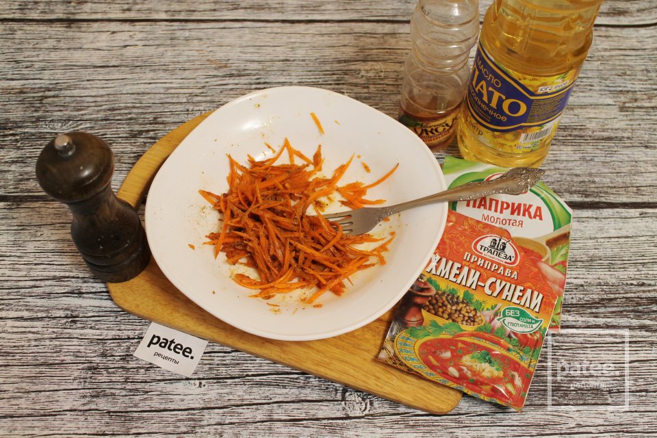 Салат из корейской моркови с куриными желудками - Шаг 7