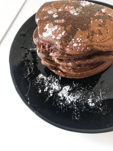 ПП шоколадные панкейки с вишней - Шаг 3