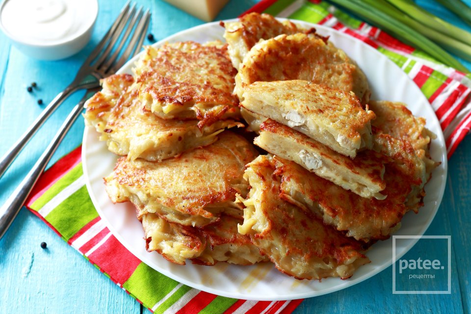 Драники с курицей и сыром - Шаг 18