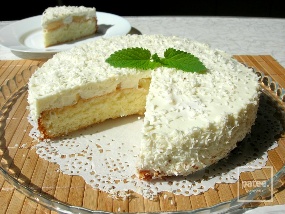 ТОРТ «ПИНА КОЛАДА» на основе Бисквита и Нежного Суфле - Шаг 1