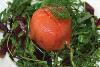 Закуска из семги с рисом