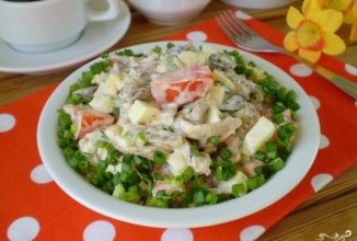 Куриные сердечки с помидорами