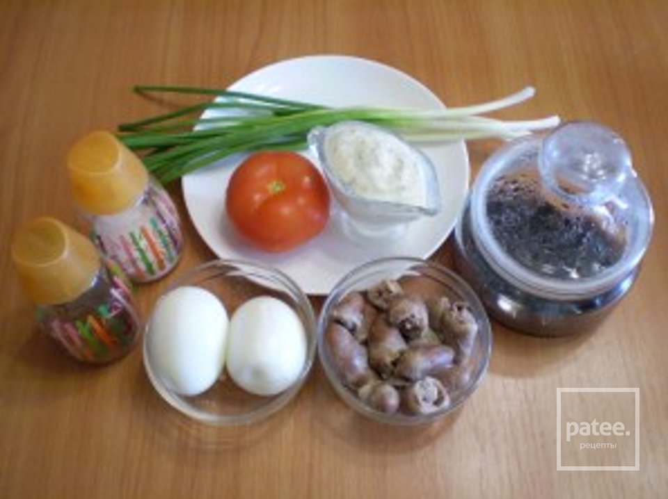 Куриные сердечки с помидорами - Шаг 1