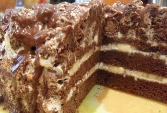 Шоколадно-банановый торт