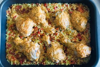 Куриные ножки с рисом Басмати с овощами Бириани в духовке