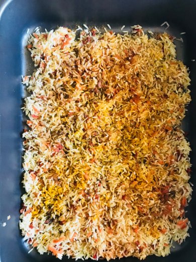 Куриные ножки с рисом Басмати с овощами Бириани в духовке - Шаг 10