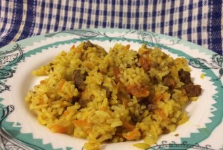 Быстрый плов с тушенкой