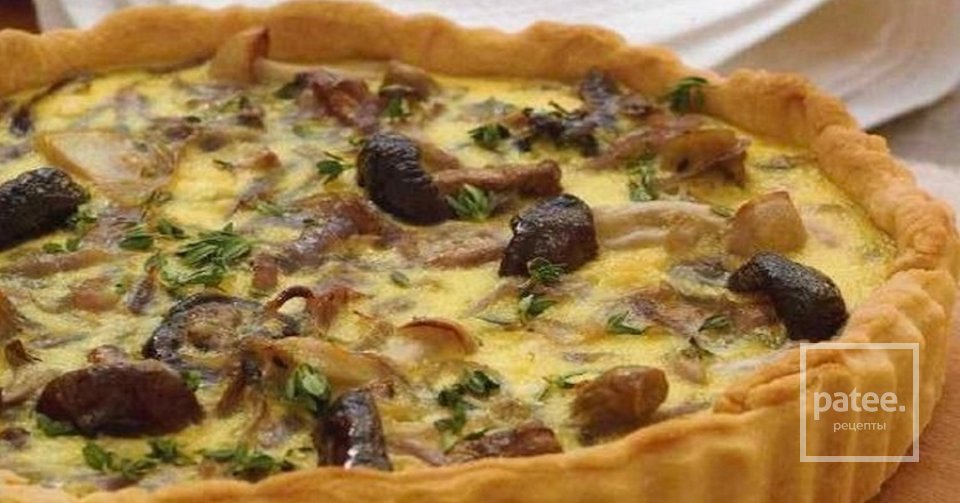 Открытый пирог с грибами - Шаг 7