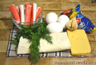 Лаваш з крабовими палочками