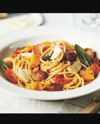 Спагетти с сосисками — пошаговый рецепт