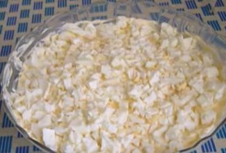 салата Невеста с копченой курицей на ужин