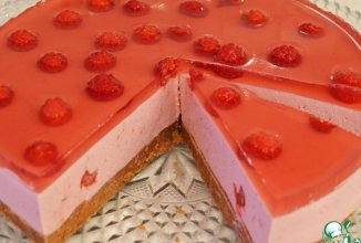 Творожно-малиновий десерт