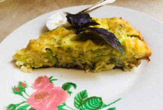 Заливной пирог из кабачков с сыром