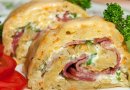 Картофельный рулет с ветчиной