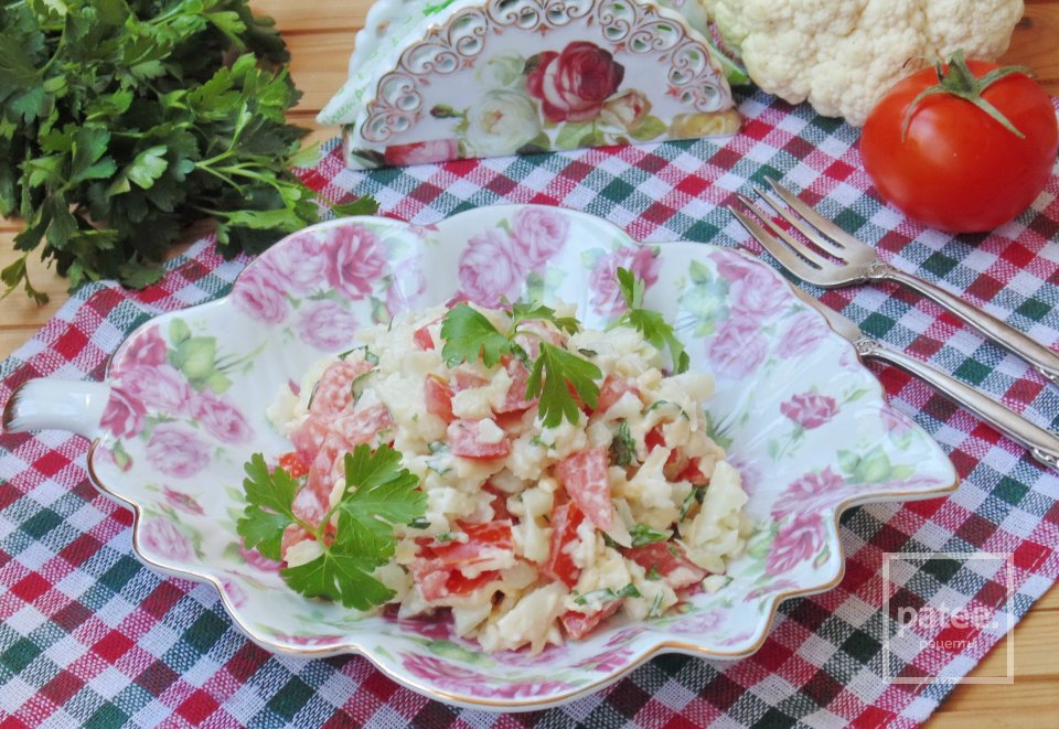 Салат с цветной капустой и помидором - Шаг 12