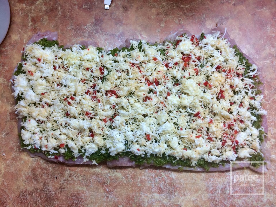 Рулет из индейки с зелёной аджикой. - Шаг 9