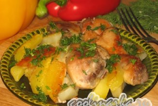 Картофель с курицей в мультиварке