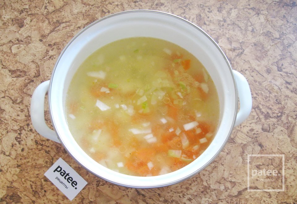 Суп с цветной капустой и свежим зеленым горошком - Шаг 5