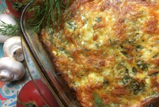 Картофельная запеканка с грибами.