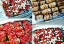 Рулетики из баклажан с мясной начинкой