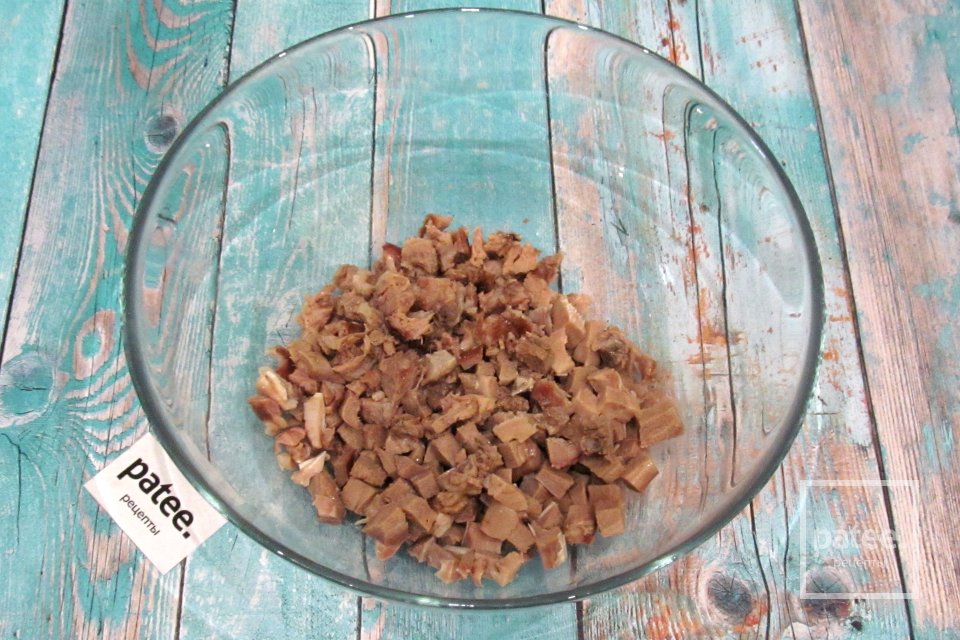 Салат с языком и маринованными грибами - Шаг 3