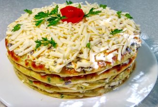 Закусочный торт из цукини