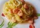 Паста из цуккини с креветками