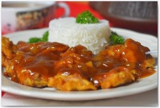 Курица  с рисом в кисло-сладком соусе