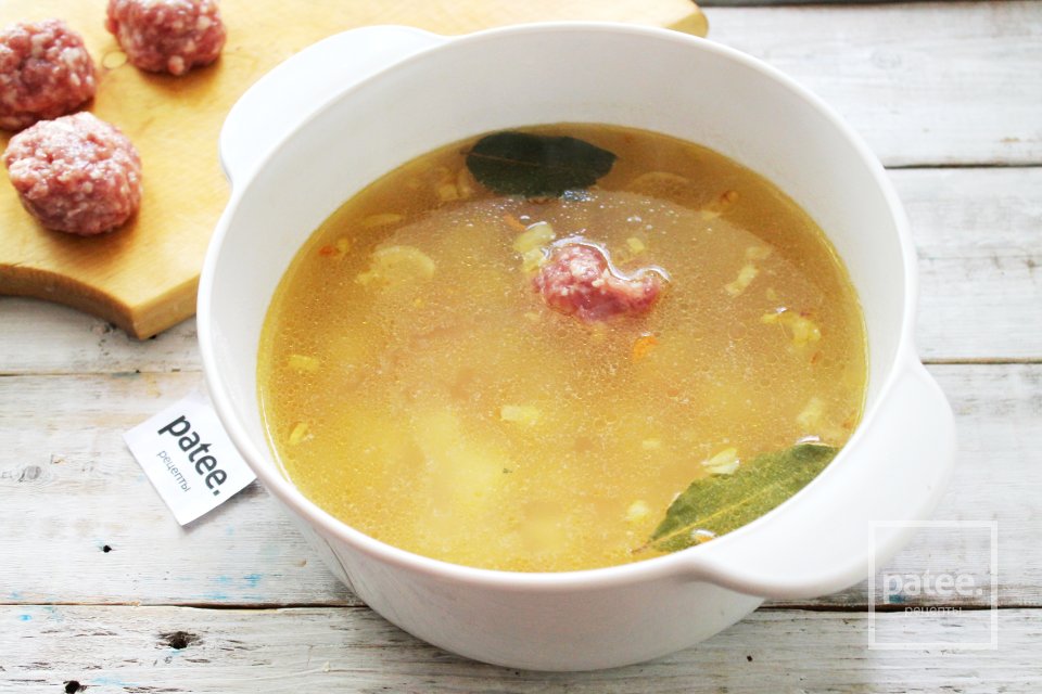 Суп с мясными фрикадельками и чечевицей - Шаг 12