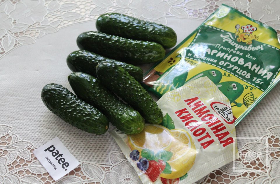 Огурцы маринованные с лимонной кислотой и сухой приправой для маринования - Шаг 1