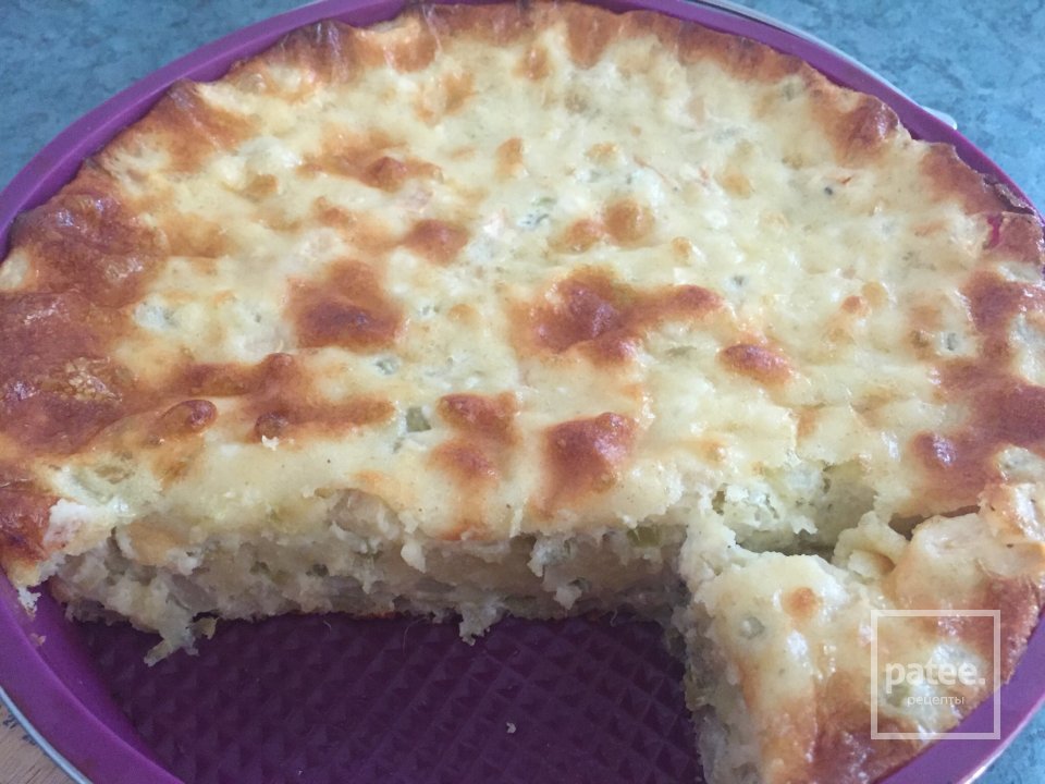 Творожная запеканка с ревенем и яблоками🍏 - Шаг 4