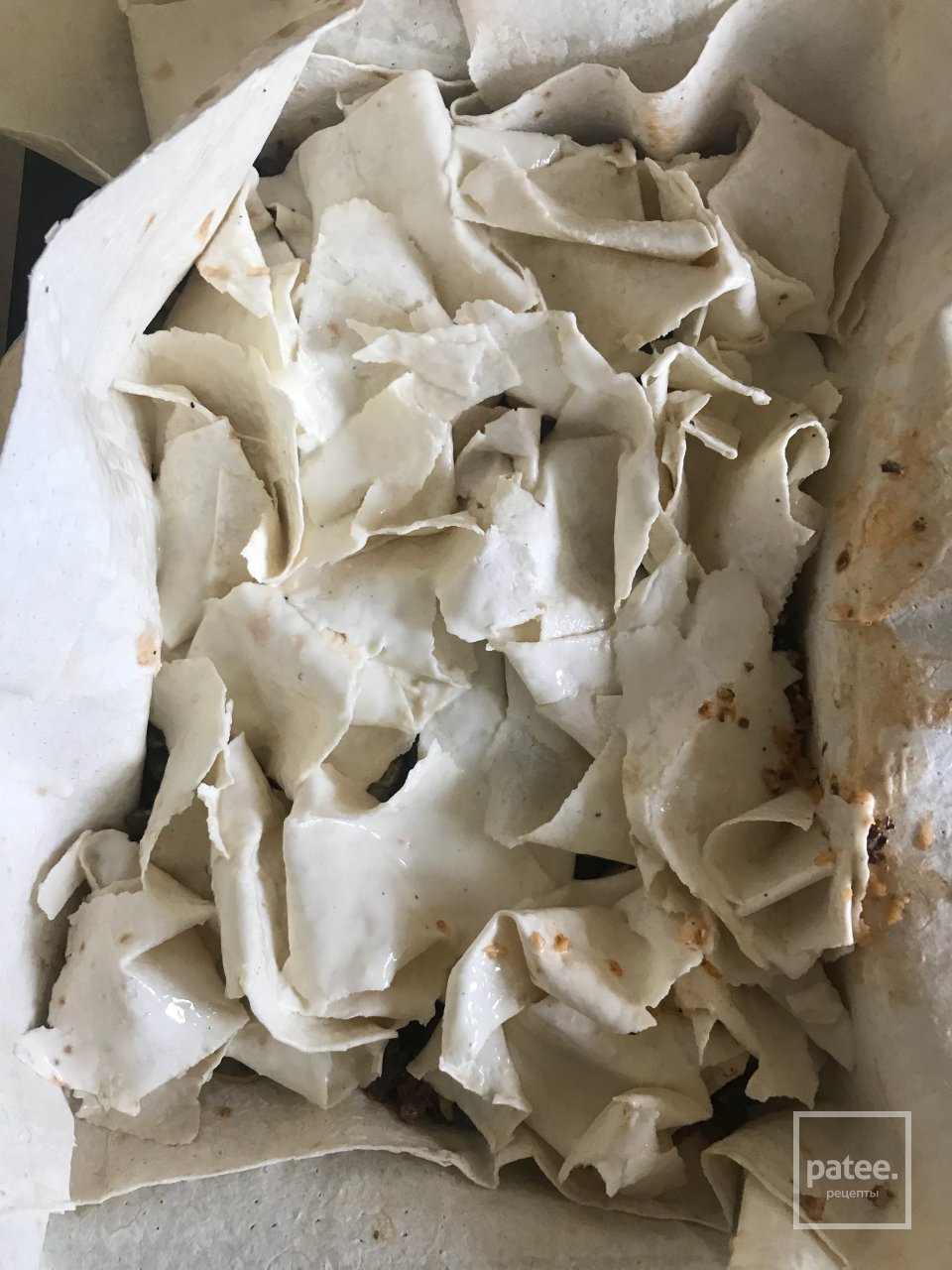 Мясной пирог с грибами из лаваша 🥖 - Шаг 15