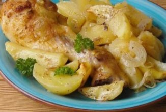 Куриные голени с картошкой в духовке