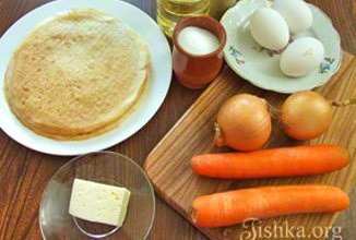 Блины с морковью и луком
