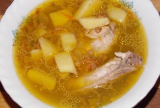 Суп из чечевицы рецепт на куриных крылышках