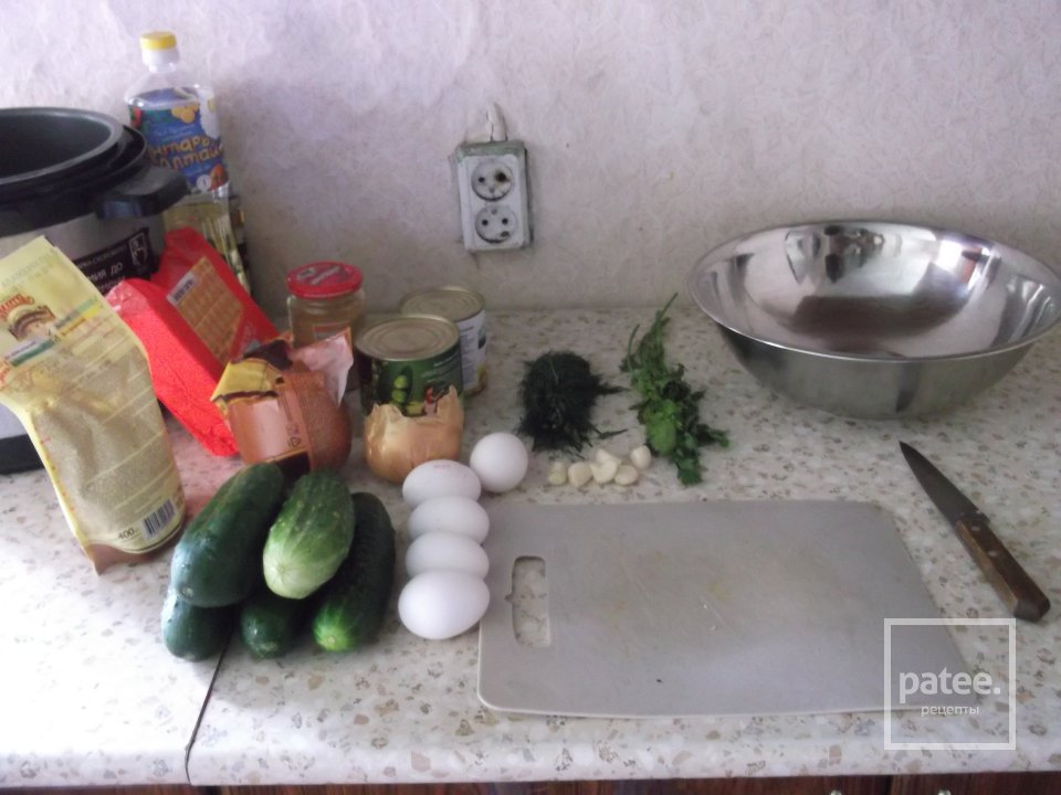 Салат с яйцами, ветчиной. - Шаг 1