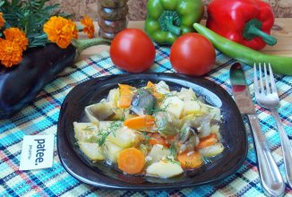 Овощное рагу с кабачком и баклажаном