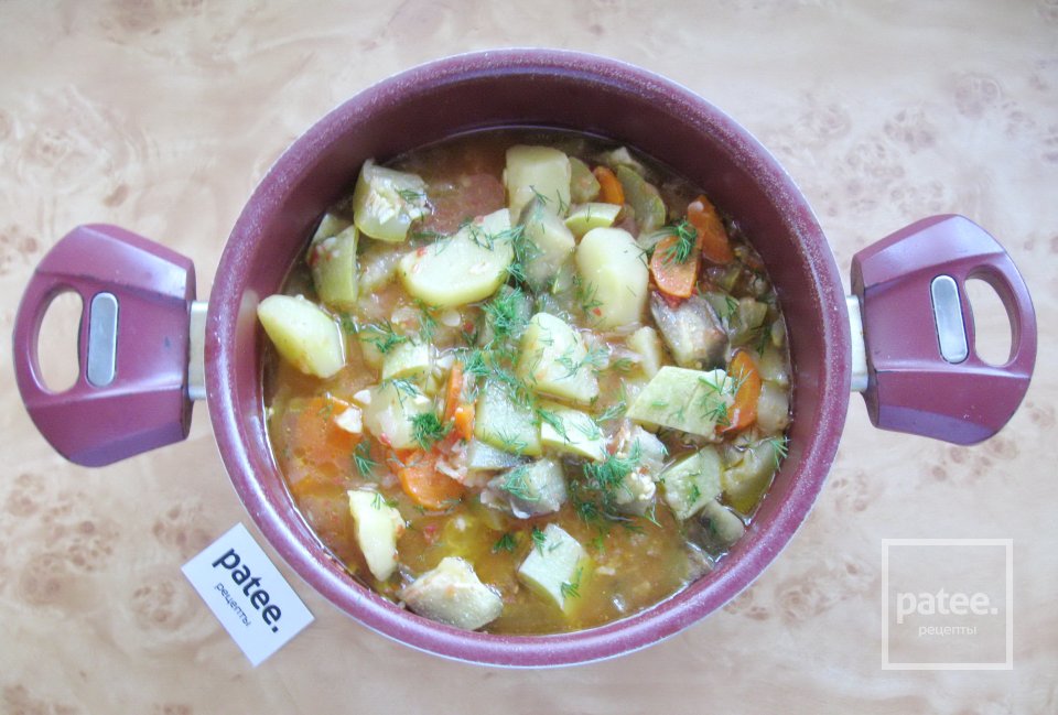 Овощное рагу с кабачком и баклажаном - Шаг 9