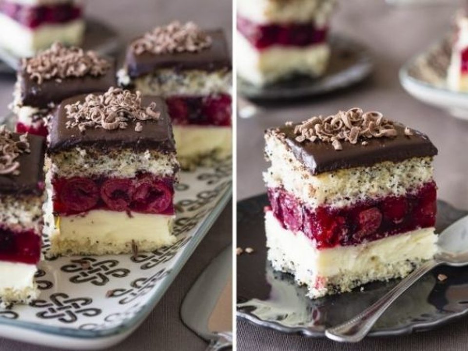 Торт вишневая фантазия с маком. Цугский вишнёвый торт. Торт сметанный с вишней. Рецепт вишневого торта с кремом. Торт с вишней и сметанным кремом.