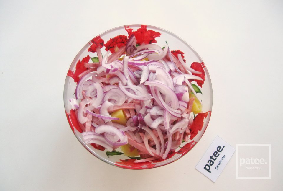 Картофельный салат с копченой колбасой - Шаг 5