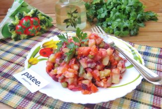 Винегрет с зеленой фасолью